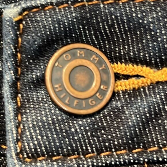 Tommy Hilfiger Blue Dark‎ Wash Curve Bootcut Jeans Size 12 - Picture 4 of 11